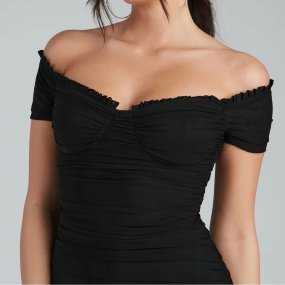 Windsor Rushed Mesh Mini Dress - Picture 11 of 11